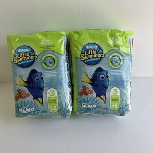 Huggies Lot Of 2 Little Swimmers Disposable Swim Diapers - Up To Size 3 (16-26 #